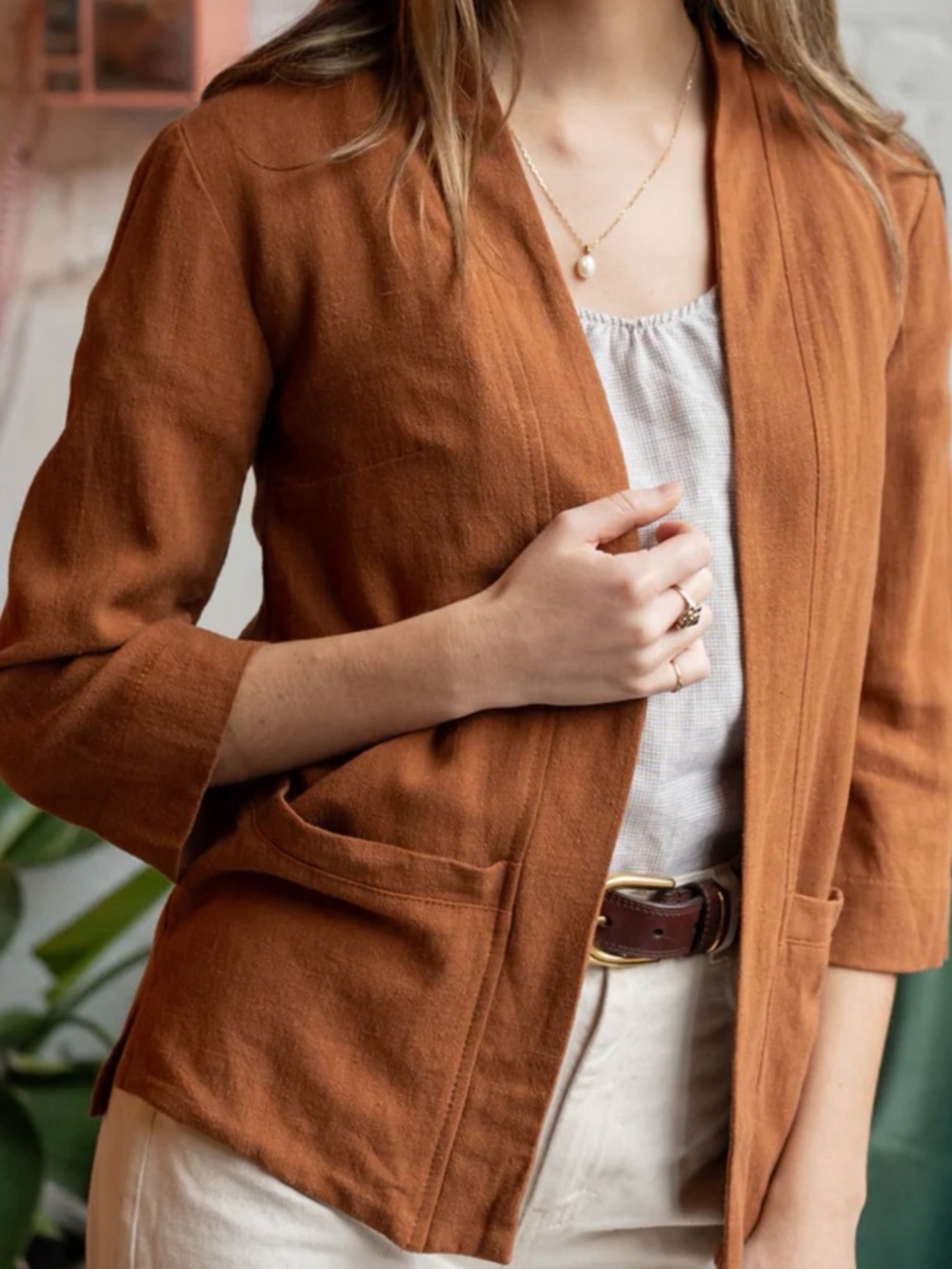 Vegan Cardigan (kimono inspirés) with Front Pockets